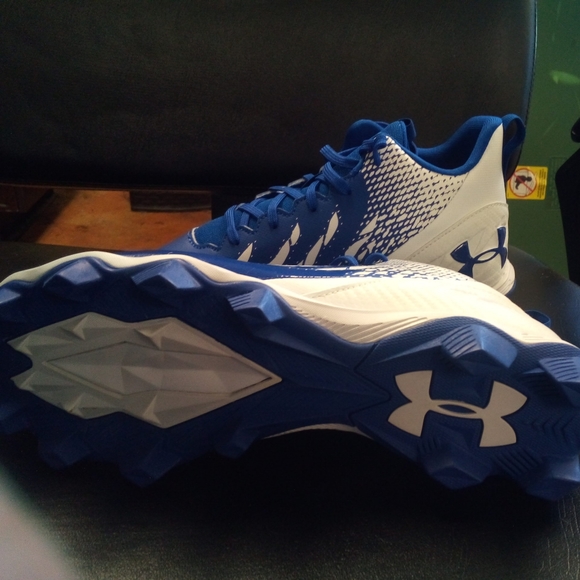 Under Armour Spotlight Franchise RM Football Cleats Blue 3022774-400 Mens sz 8 - Picture 7 of 7